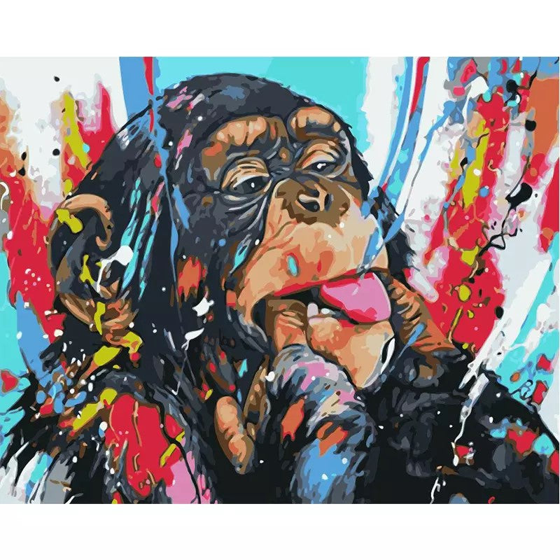 Paint by Number - Colourful Chimp – All You Needle NZ