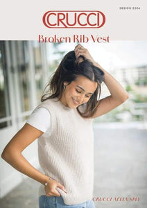 Knitting Pattern - 2306 Broken Rib Vest Adult 8ply