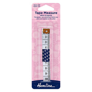 Hemline Tape Measure Metric & Imperial 150cm