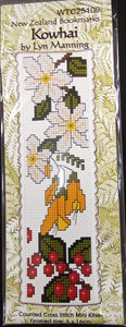 NZ Cross Stitch Bookmark - Kowhai