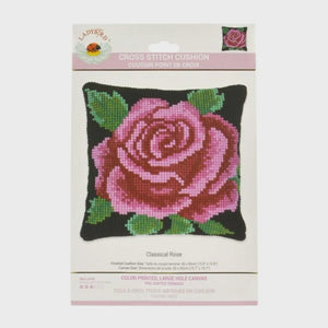 Stamped Tapestry / Cross Stitch Cushion - Classic Rose