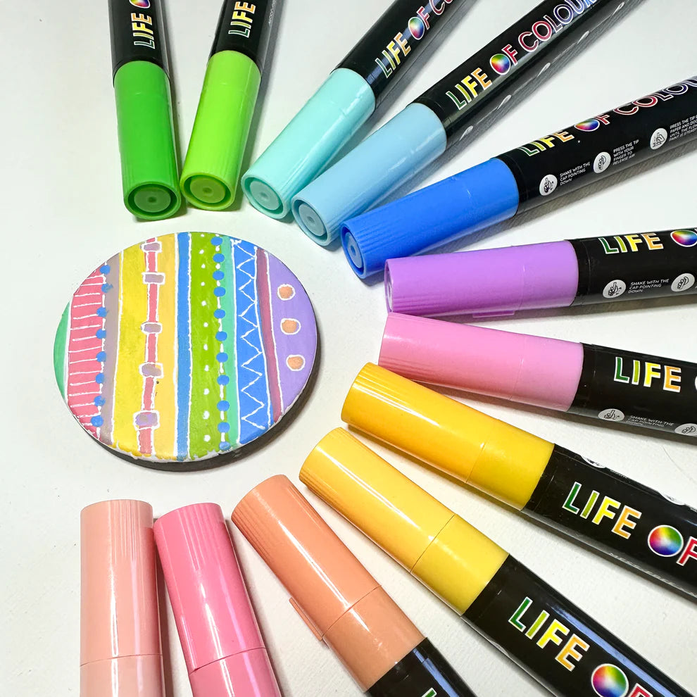 Brush Tip Acrylic Paint Pens - Pastel Dreams (12)