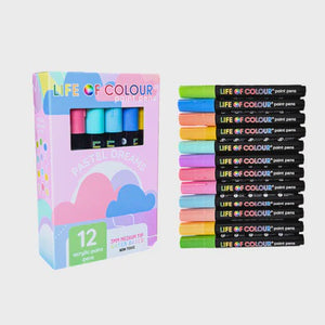 Brush Tip Acrylic Paint Pens - Pastel Dreams (12)