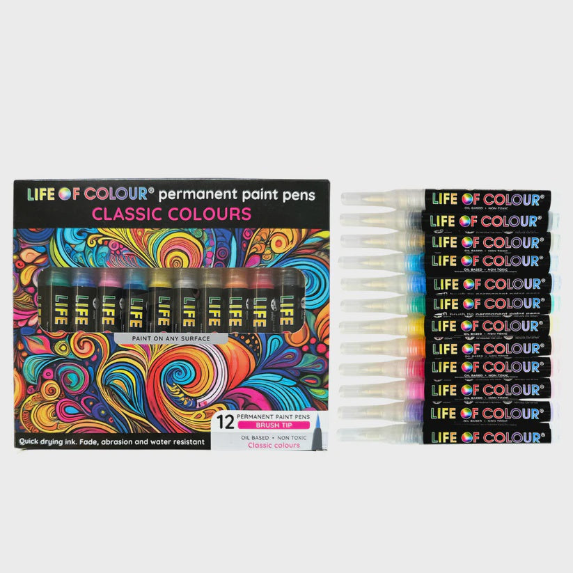 Permanent Colour Oil-Based Paint Pens - Set of 12