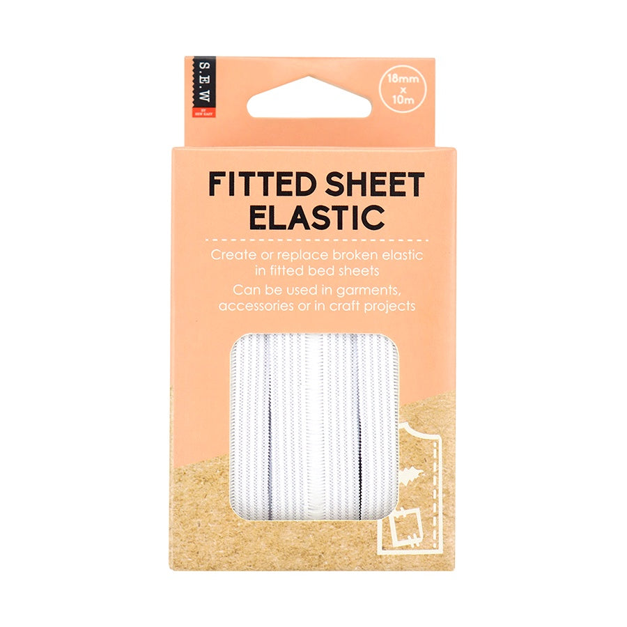 S.E.W. Elastic Fitted Sheet White 18mm x 10m