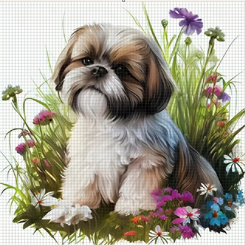 Shih Tzu Diamond Art 20cm x 20cm