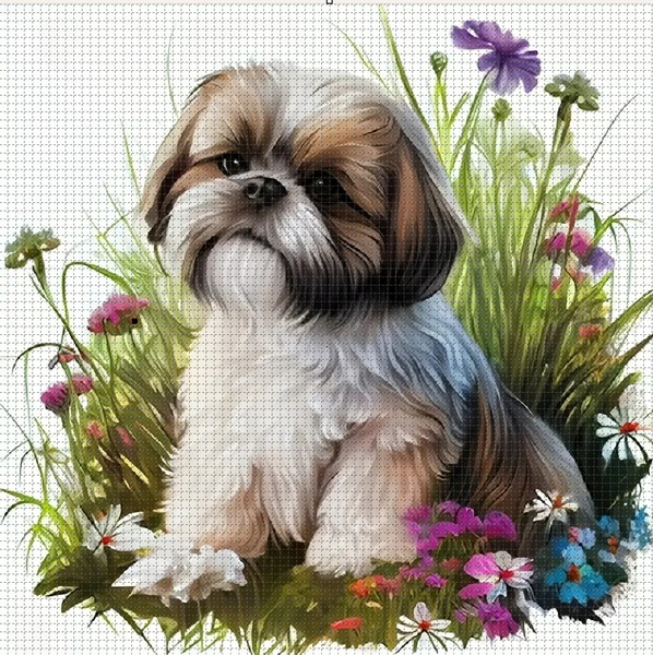 Shih Tzu Diamond Art 20cm x 20cm All You Needle NZ