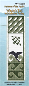 NZ Cross Stitch Bookmark - Whale's Tail