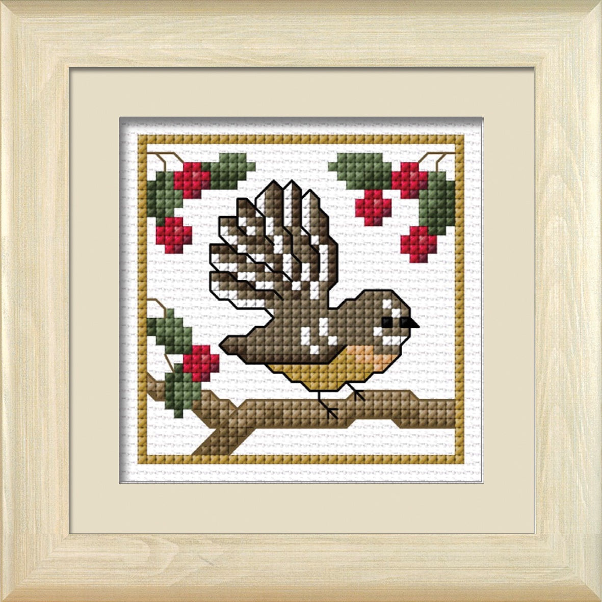 Counted Cross Stitch - NZ Birds Piwakawa -Fantail