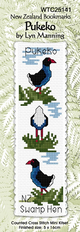 NZ Cross Stitch Bookmark - Pukeko