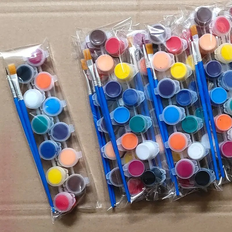 Acrylic Paint Set with Brushes