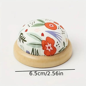 Pin Cushion with Wooden Base