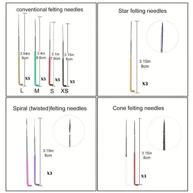Felting Needles Star-Spiral-Cone