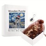 Load image into Gallery viewer, Wooden Puzzle - Starry Zebra Night
