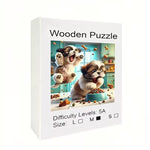Load image into Gallery viewer, Wooden Puzzle - Shih Tzu Feast

