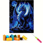 Load image into Gallery viewer, Latch Hook Rug Kit - Blue Dragon
