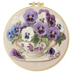 Load image into Gallery viewer, Stamped Embroidery - Teacup Pansies
