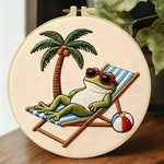 Load image into Gallery viewer, Stamped Embroidery - Toad-ally Relaxing
