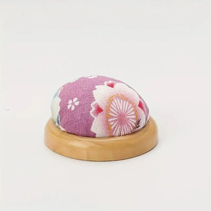 Pin Cushion with Wooden Base