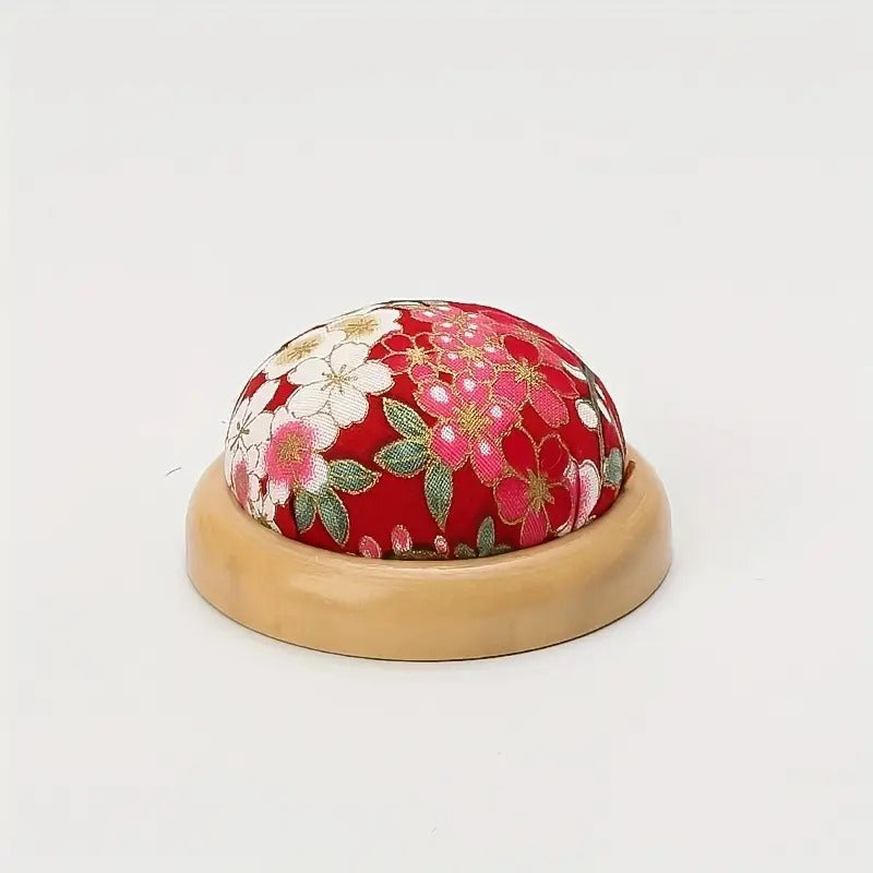 Pin Cushion with Wooden Base