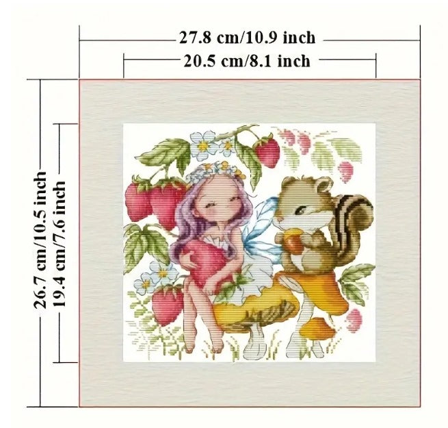 Stamped Cross Stitch Kit - Fairy's Forest Friend 14CT