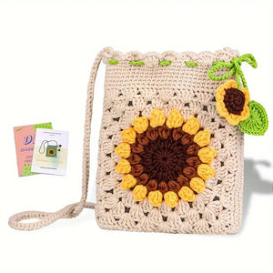 Crochet Kit - Small Sunflower  Bag