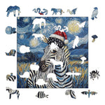 Load image into Gallery viewer, Wooden Puzzle - Starry Zebra Night
