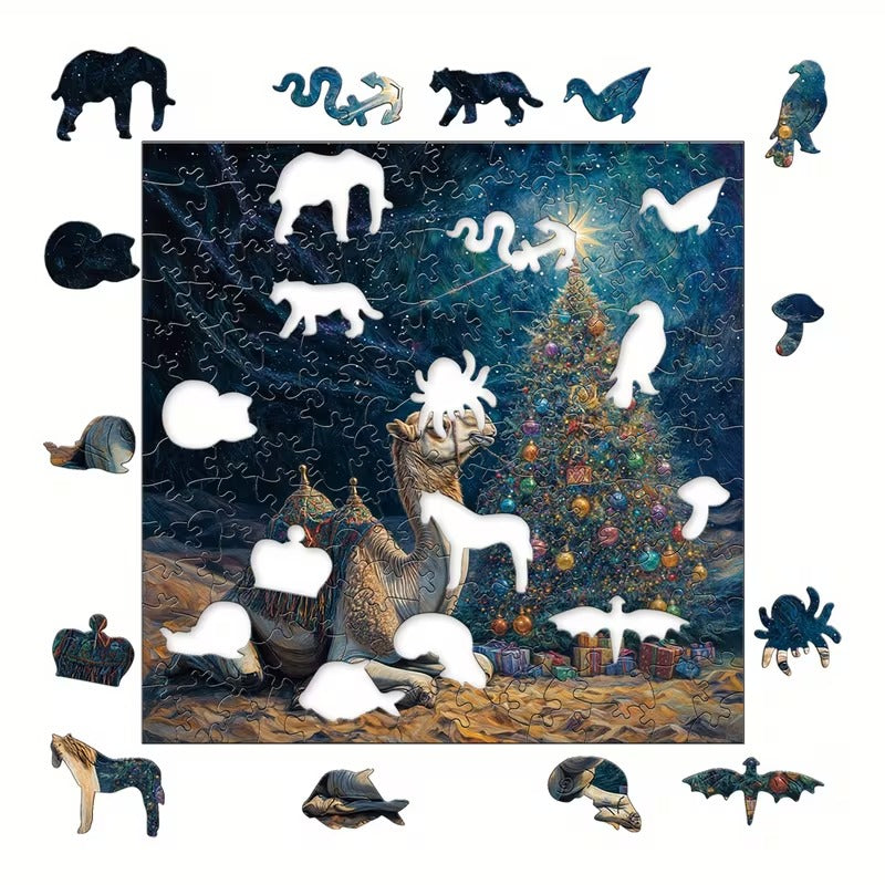 Wooden Puzzle - Starry Camel Night