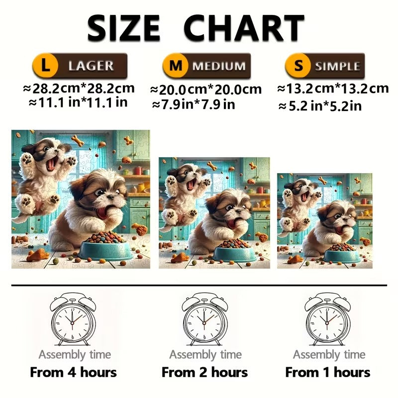 Wooden Puzzle - Shih Tzu Feast