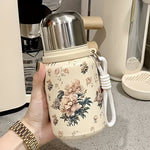 将图片加载到图库查看器，Floral Rose &amp; Peony Insulated Tumbler – Leak‑Proof Travel Cup
