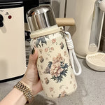 将图片加载到图库查看器，Floral Rose &amp; Peony Insulated Tumbler – Leak‑Proof Travel Cup

