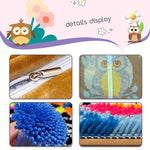 Load image into Gallery viewer, Latch Hook Cushion Kit - Cute Cow in Purple Flowers
