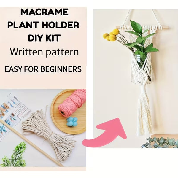 macrame plant hanger kit for beginners Macrame Kit for Beginners – Plant Hanger – All You Needle NZ