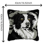 将图片加载到图库查看器，Latch Hook Cushion Kit - Border Collie Monochrome
