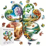 将图片加载到图库查看器，Wooden Puzzle - Four Seasons
