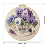 Load image into Gallery viewer, Stamped Embroidery - Teacup Pansies
