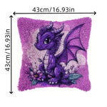 Load image into Gallery viewer, Latch Hook Cushion Kit -  Purple Dragon
