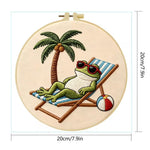 Load image into Gallery viewer, Stamped Embroidery - Toad-ally Relaxing

