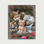 Load image into Gallery viewer, Stamped Cross Stitch Kit - Four Cute Kittens
