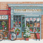 Load image into Gallery viewer, Stamped Cross Stitch Kit - Winter Shop
