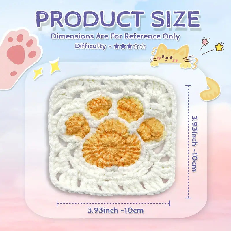 Crochet Kit - Paw Coaster