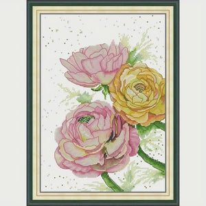 Stamped Cross Stitch Kit - Roses 14CT