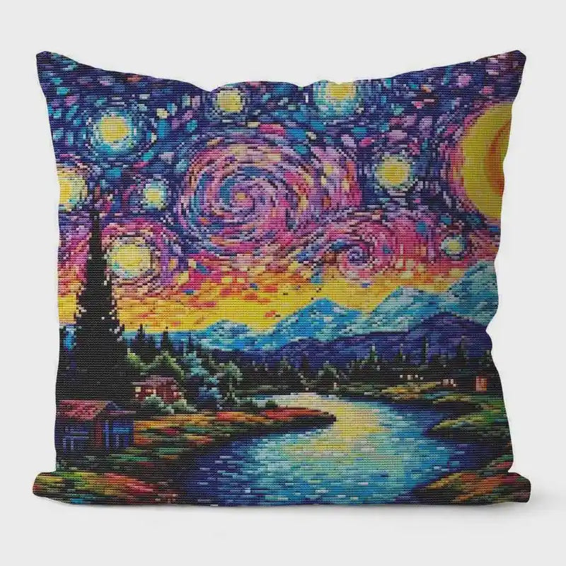 Stamped Cross Stitch Cushion Kit - Starry River