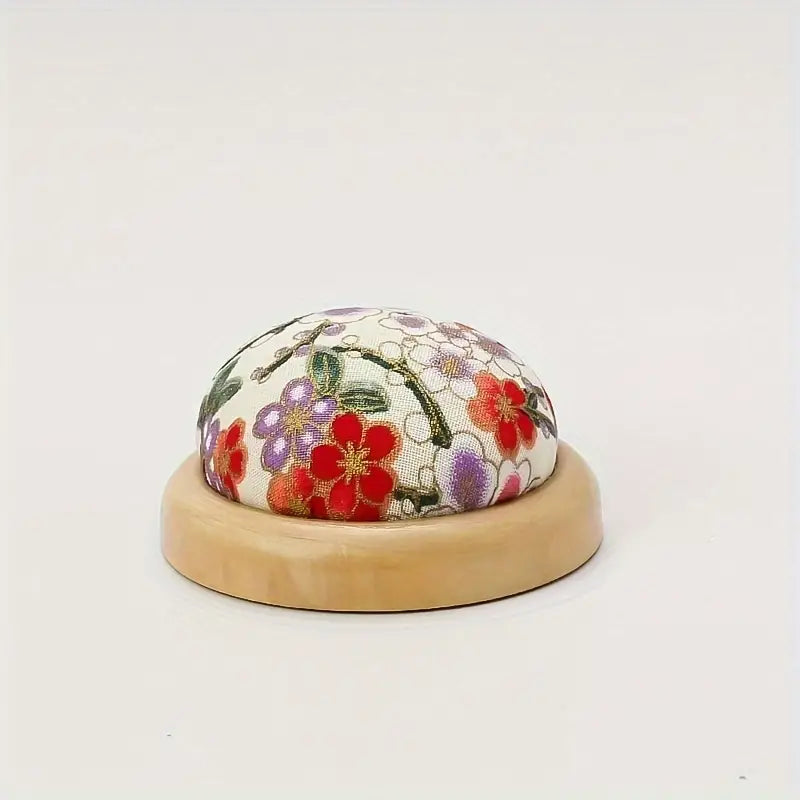 Pin Cushion with Wooden Base