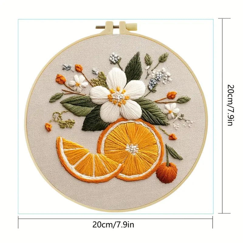 Stamped Embroidery - Orange Blossom