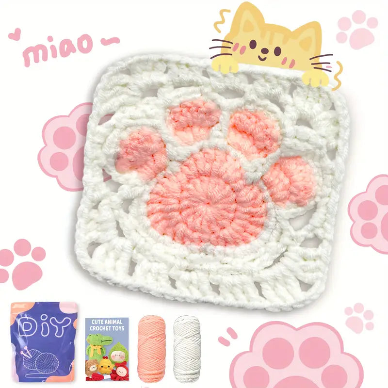 Crochet Kit - Paw Coaster