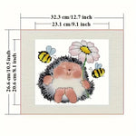 Load image into Gallery viewer, Stamped Cross Stitch Kit - Springtime  Hedgehog 11CT
