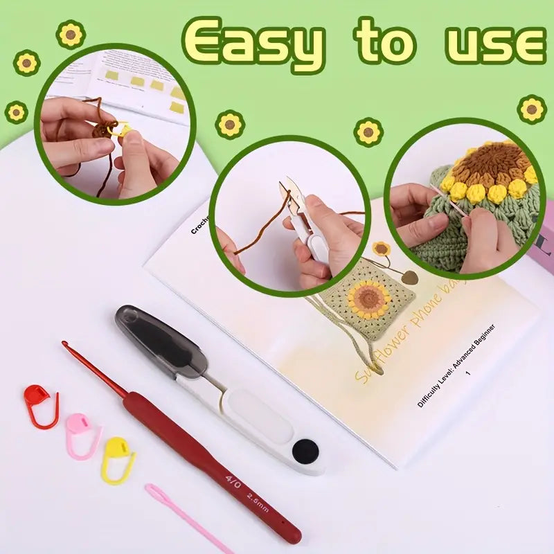 Crochet Kit - Sunflower Bag  - Green