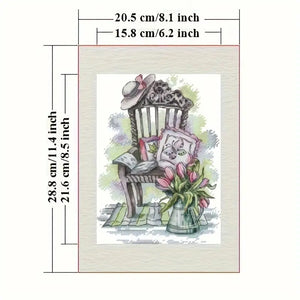 Stamped Cross Stitch Kit - Tulip Tranquility 14CT