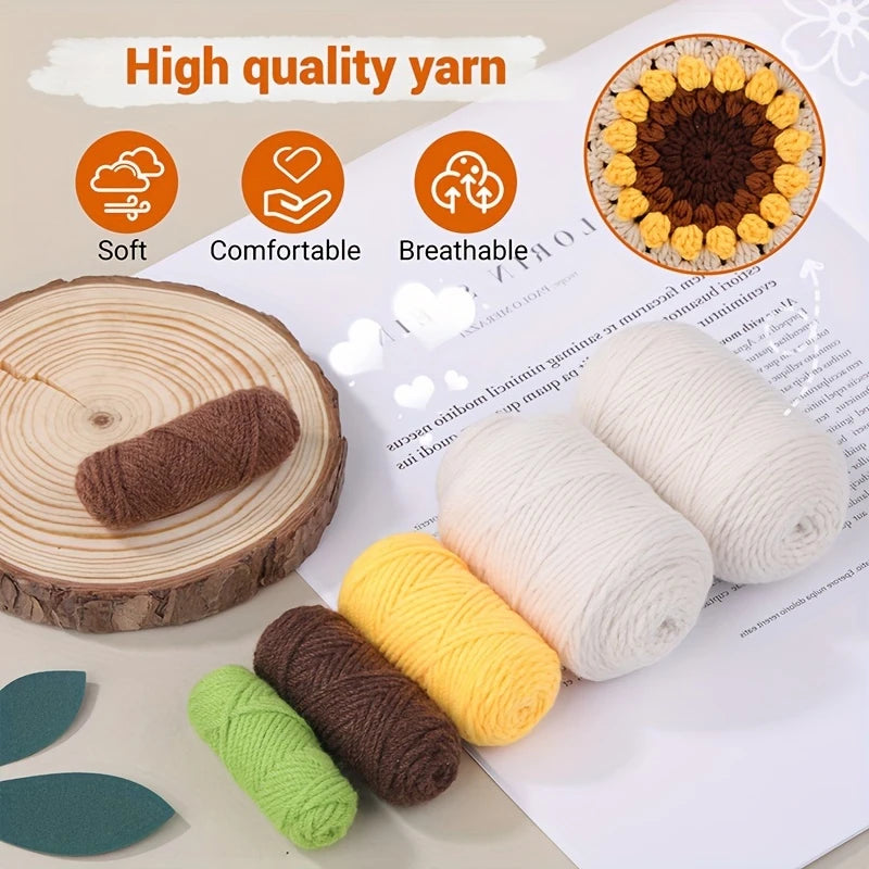 Crochet Kit - Small Sunflower  Bag